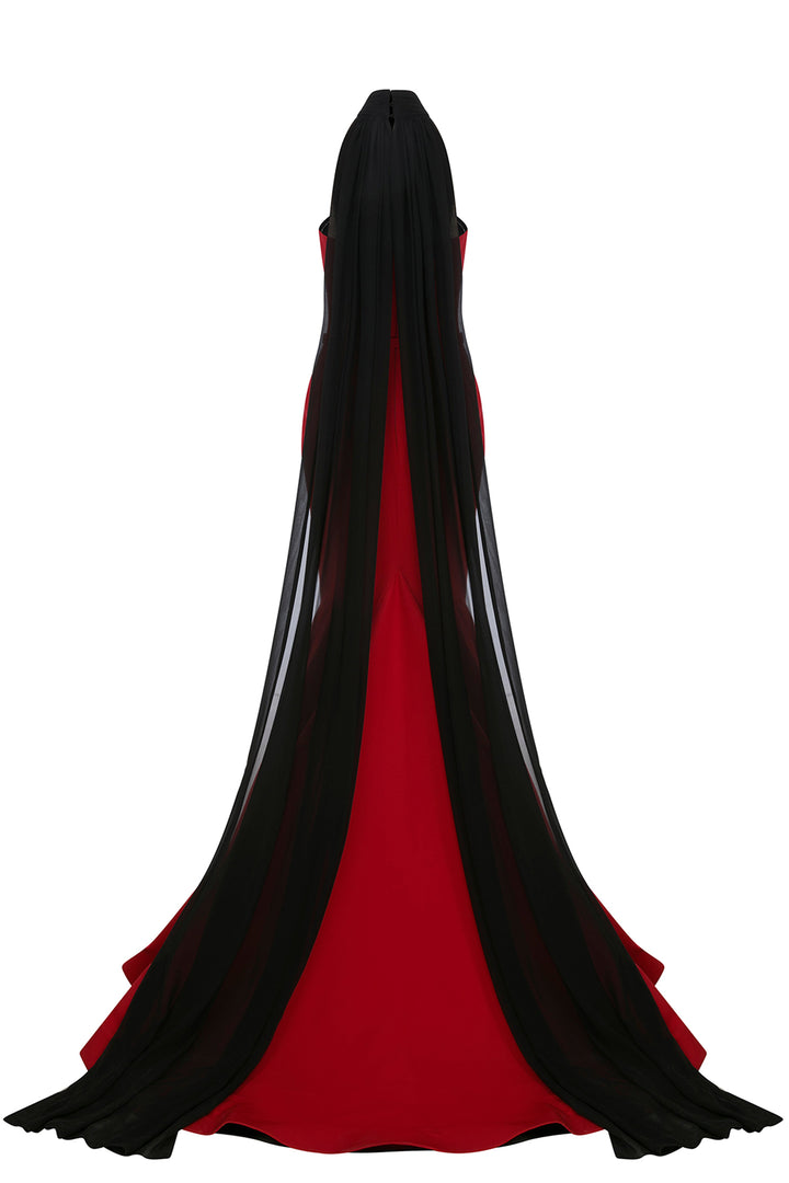 Mermaid Train with Oversized Sleeve