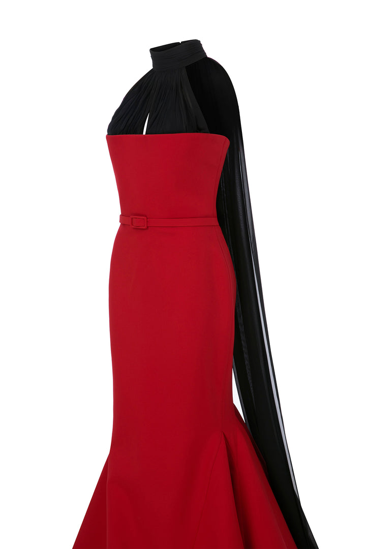 Mermaid Train with Oversized Sleeve