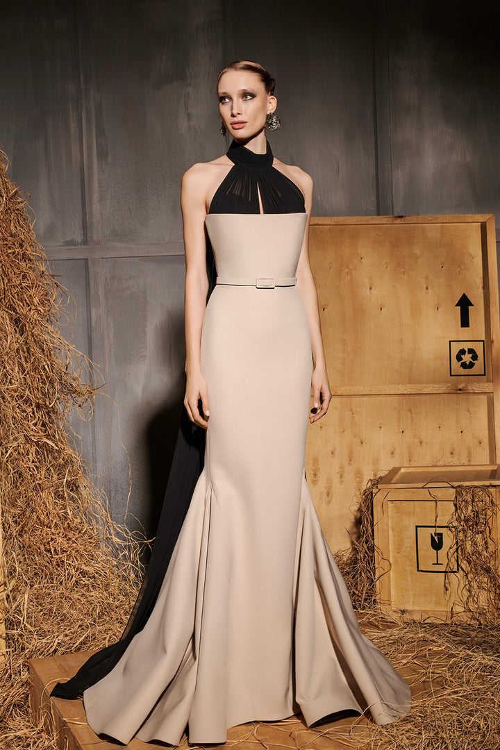 Mermaid Train with Oversized Sleeve