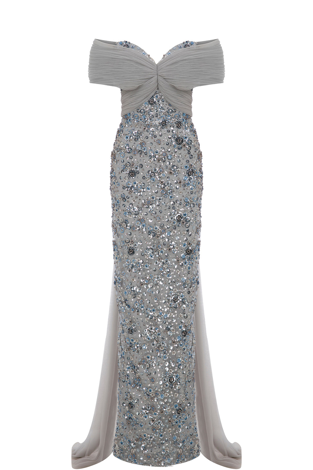 Off-The-Shoulder Cape-Overlay Column Dress