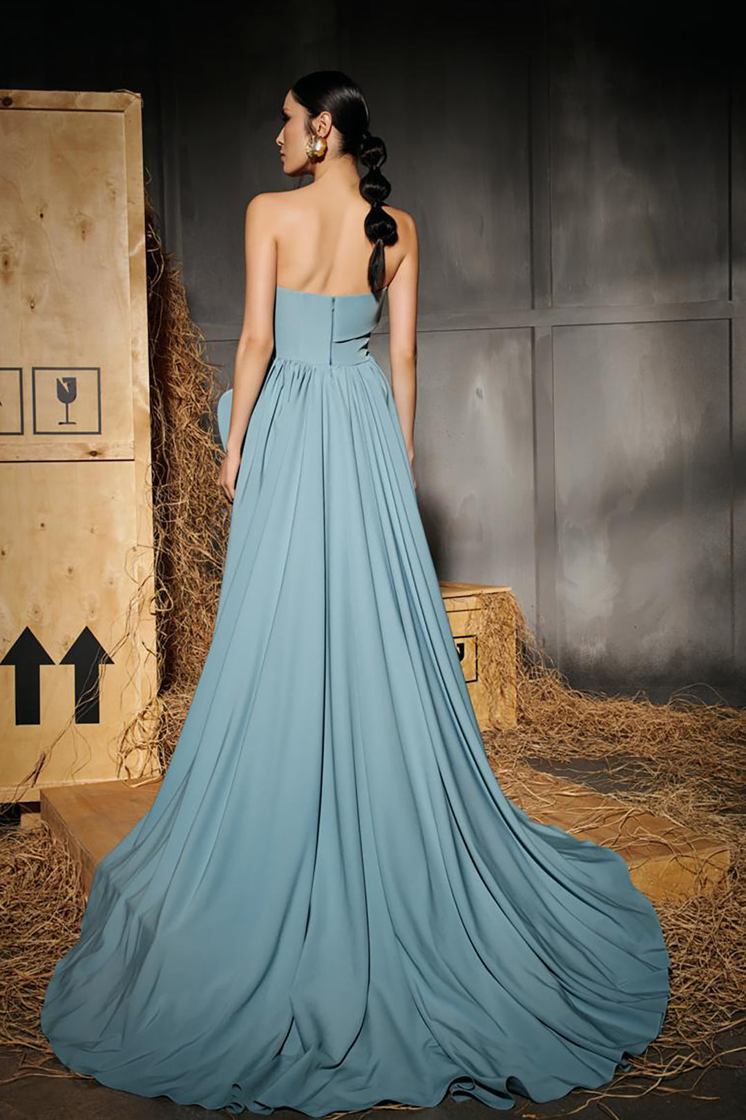 Mermaid Satin Dress with Strapless Neckline