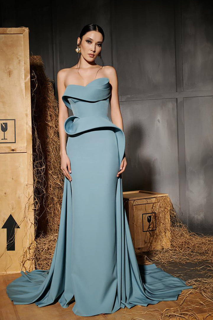 Mermaid Satin Dress with Strapless Neckline