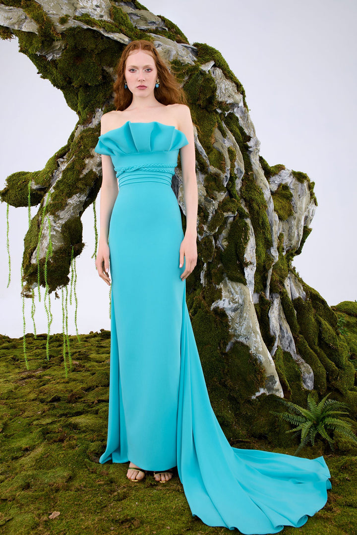 Column Dress in Crepe