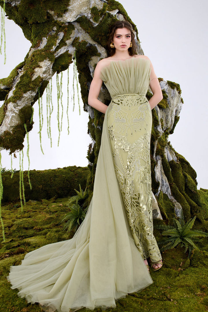 Off-The-Shoulder Pleated Dress