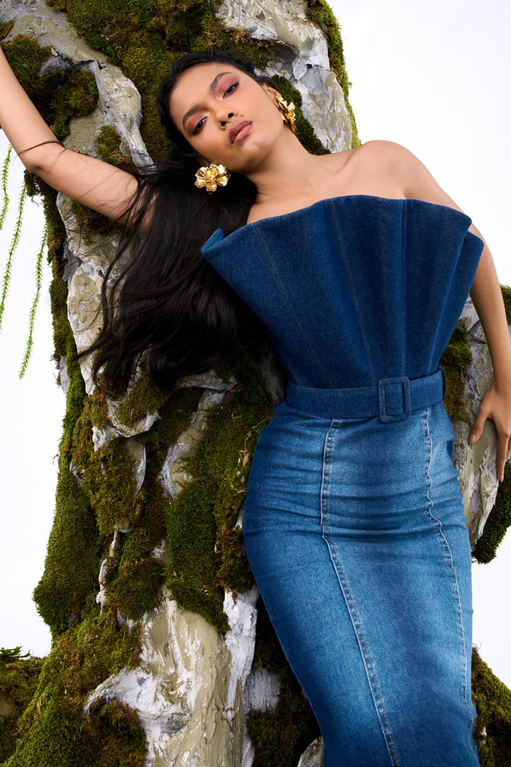 Architectural Ruffle Mermaid Dress