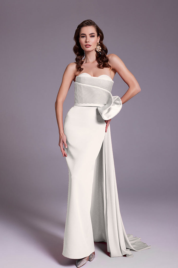 Crepe Mermaid Dress with Corset