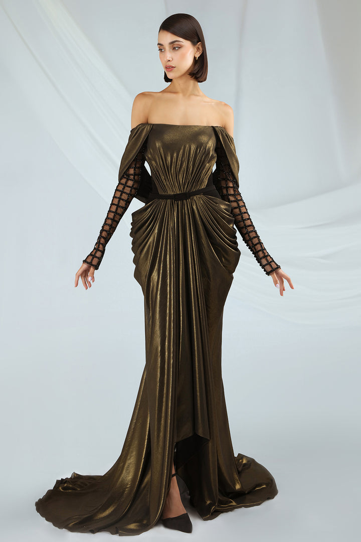 Off-the-Shoulder Embroidered Dress