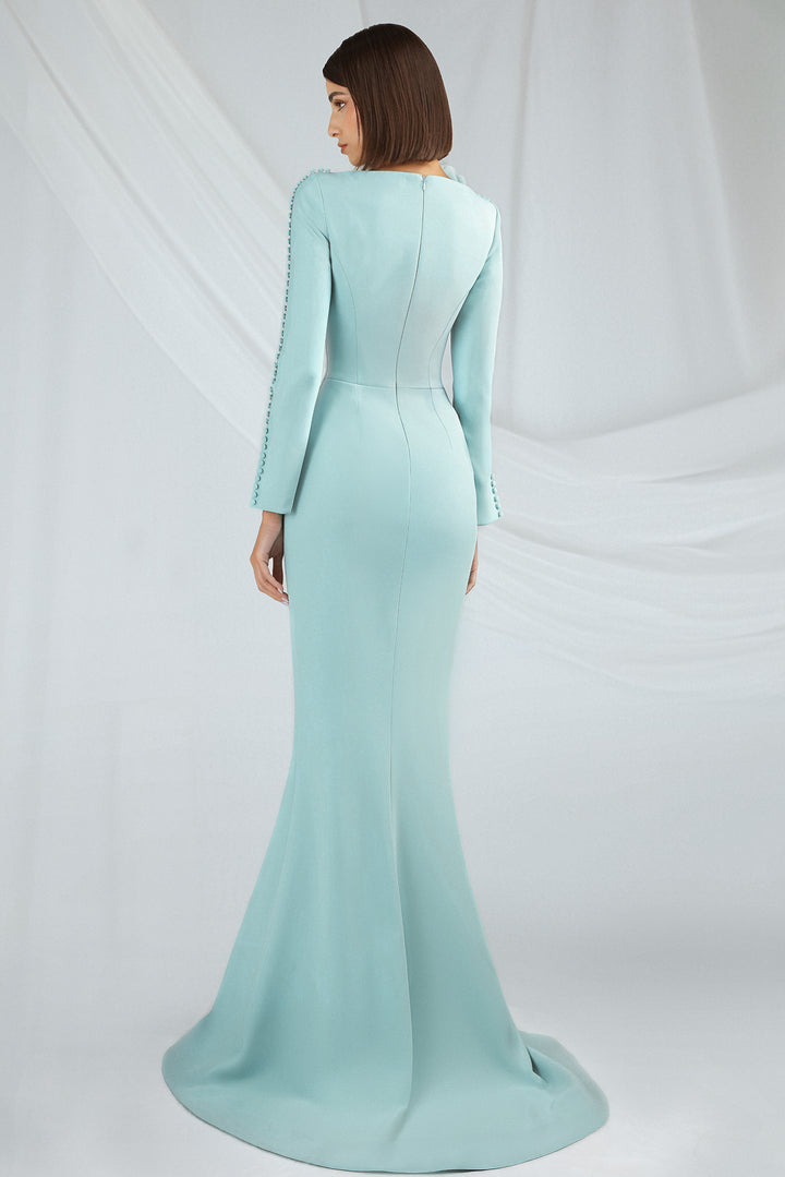 Floor-Length Crepe Dress