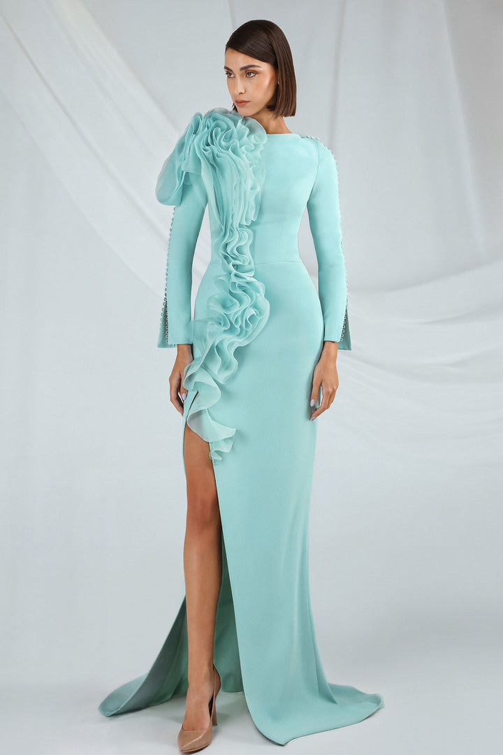 Floor-Length Crepe Dress