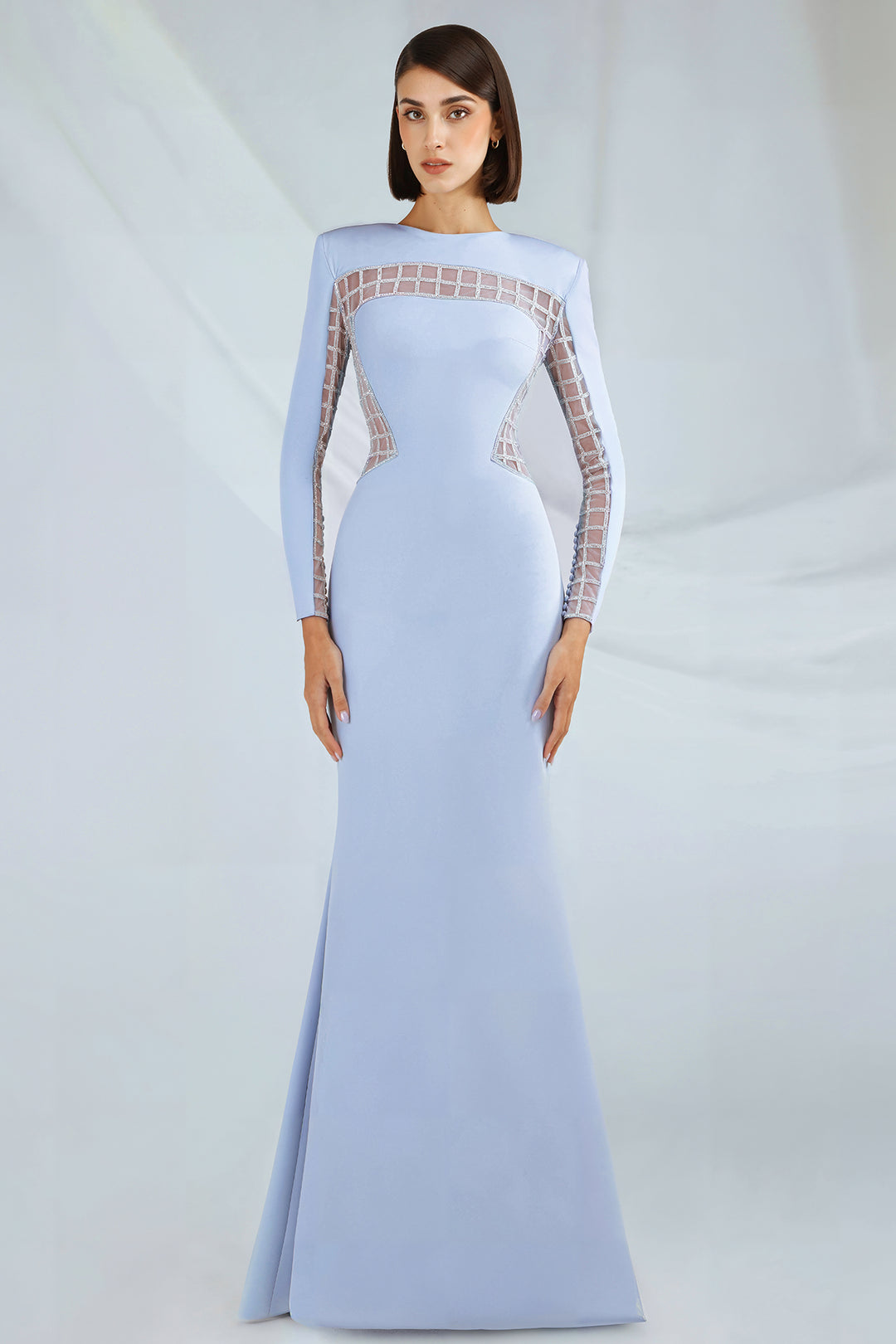embroidered crepe couture dress Embroidered Crepe Dress Saiid Kobeisy