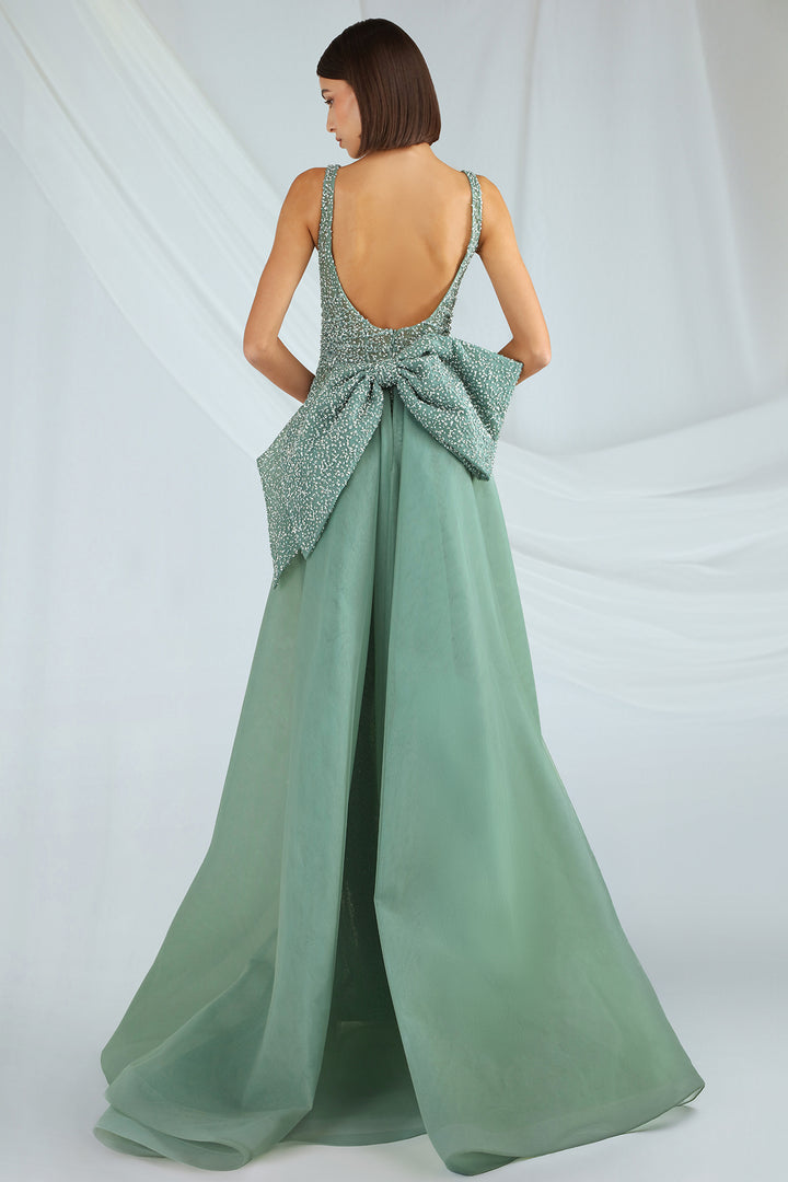 Dress with Tulle and Bow