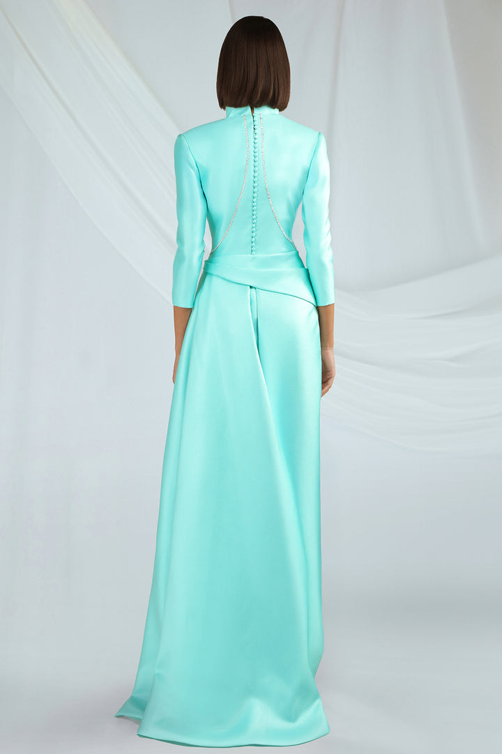 Dress with Plunging Neckline and Slit