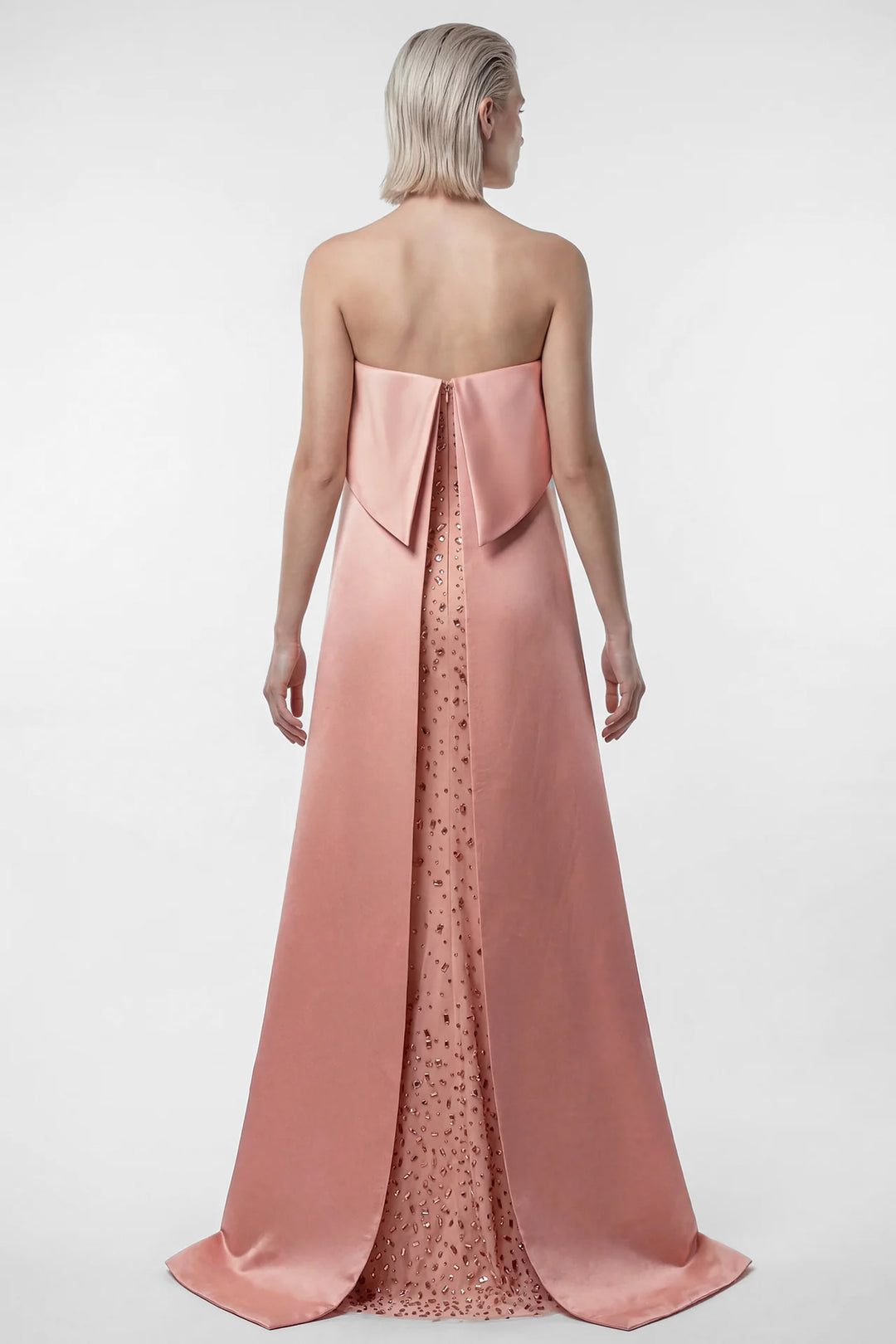 Strapless Gown with Draped Satin Fold