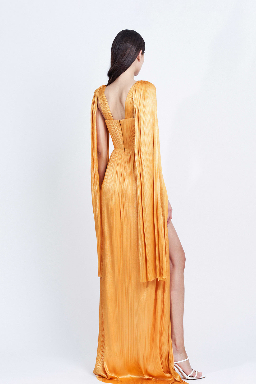 Fitted Dress with Cape Sleeves