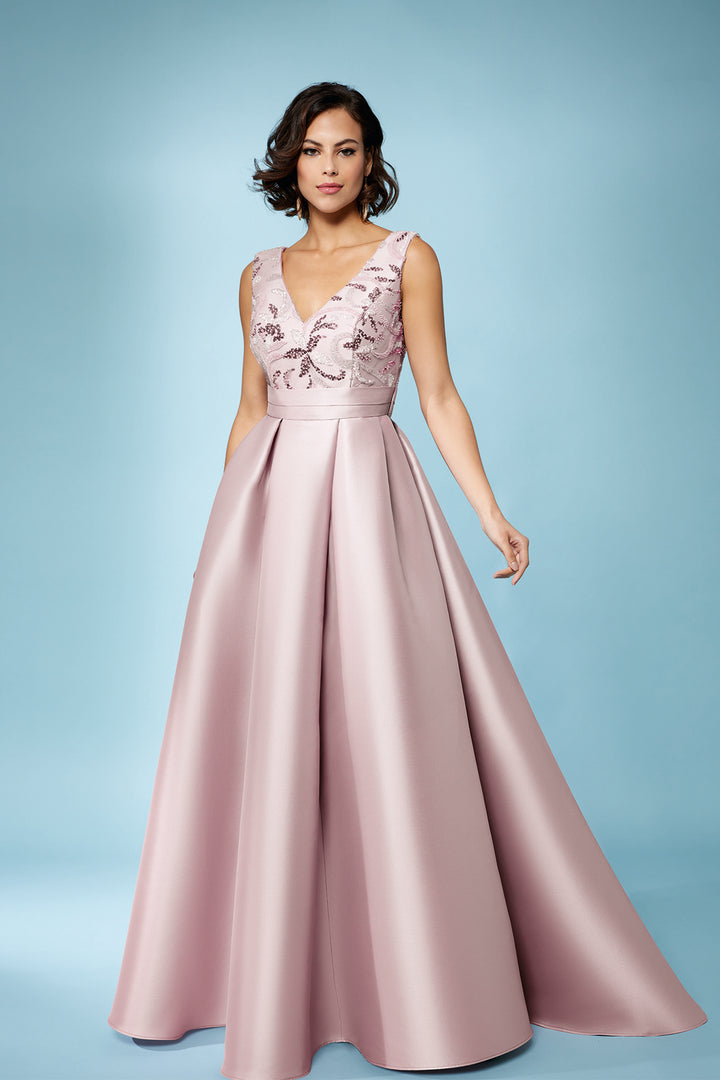 A-Line Dress with Beaded Tulle Bodice