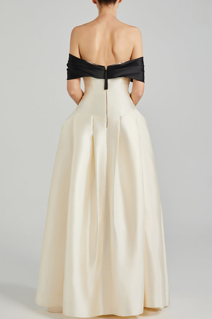 Off-The-Shoulder Taffeta Dress