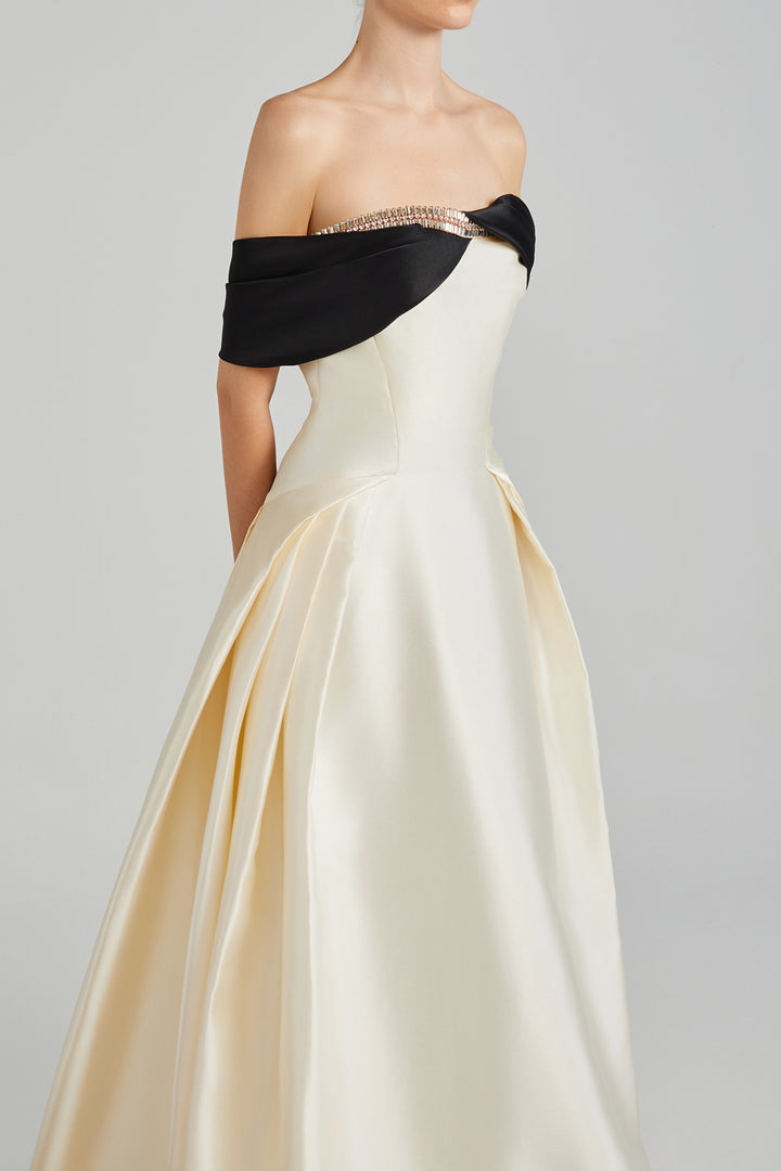 Off-The-Shoulder Taffeta Dress