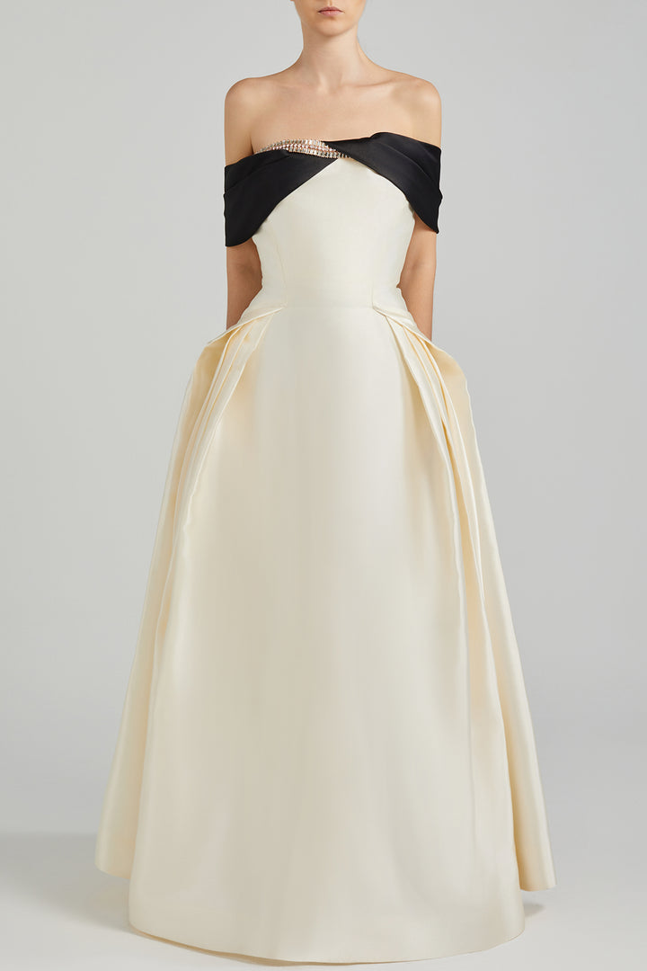 Off-The-Shoulder Taffeta Dress