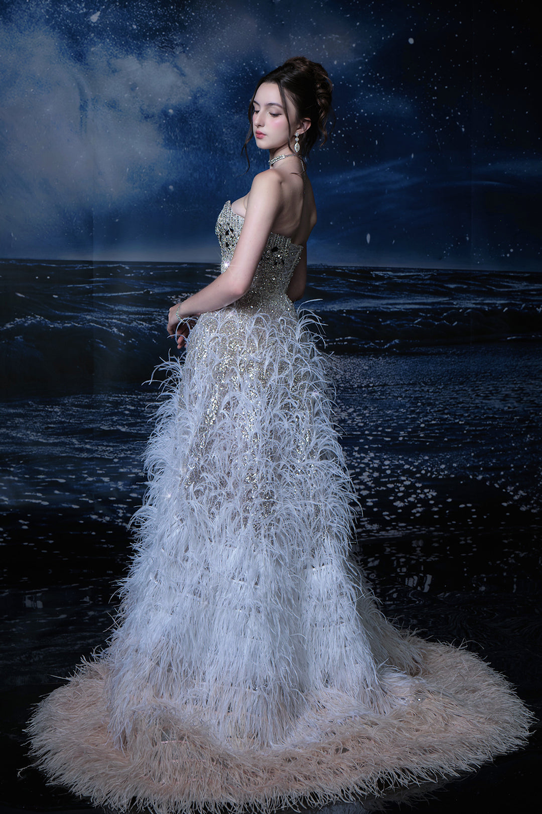 A-Line Dress with Crystal Embellishments