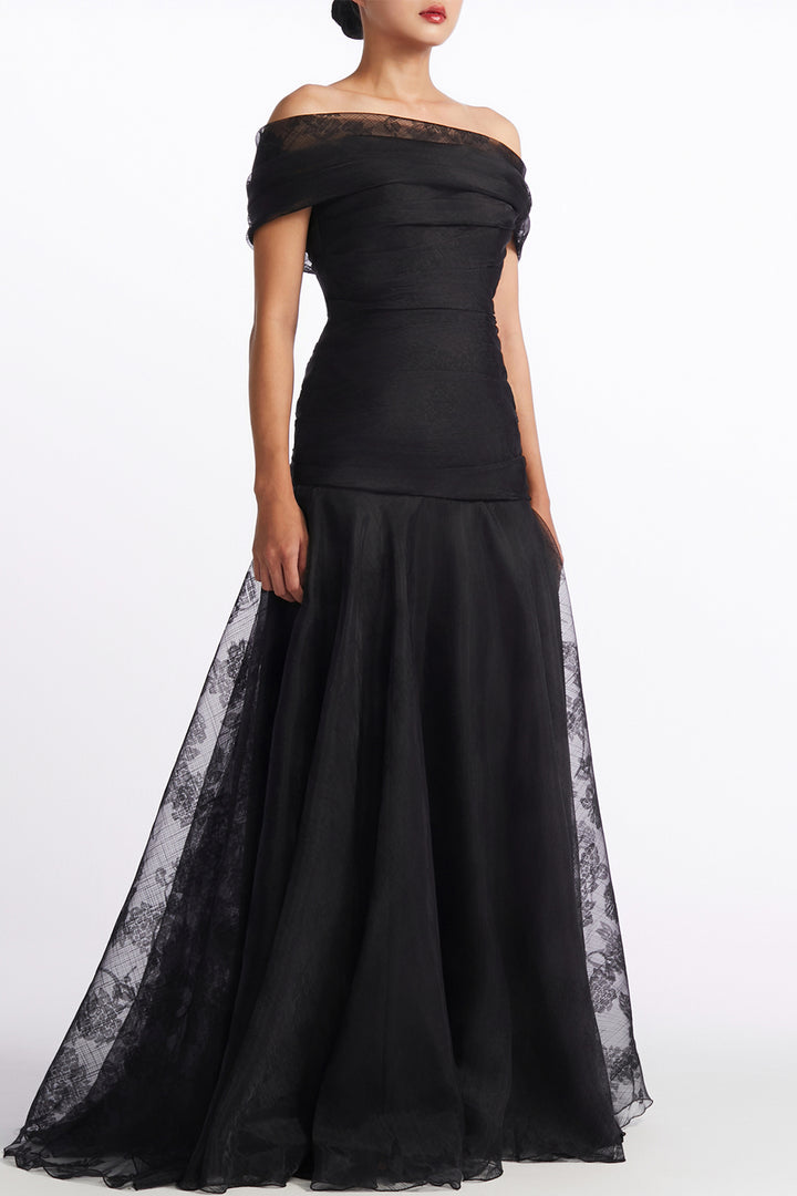 Off-The-Shoulder A-line Long Dress
