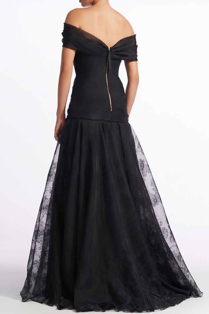 Off-The-Shoulder A-line Long Dress