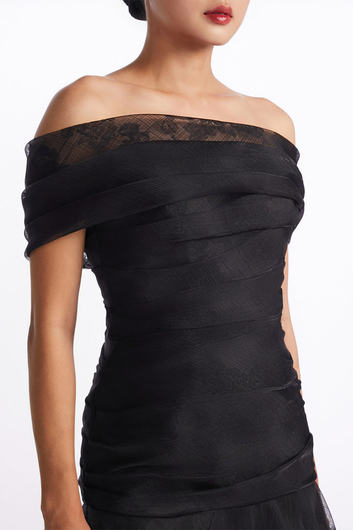 Off-The-Shoulder A-line Long Dress