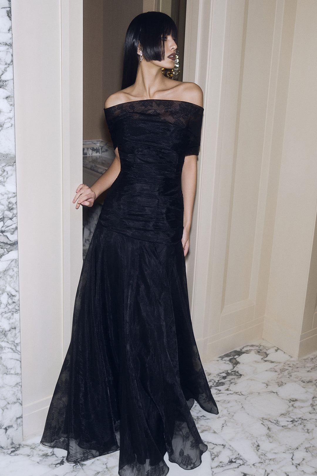 Off-The-Shoulder A-line Long Dress