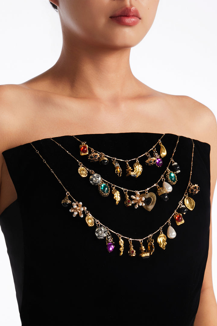 Jewel Embellished Strapless with Column Dress