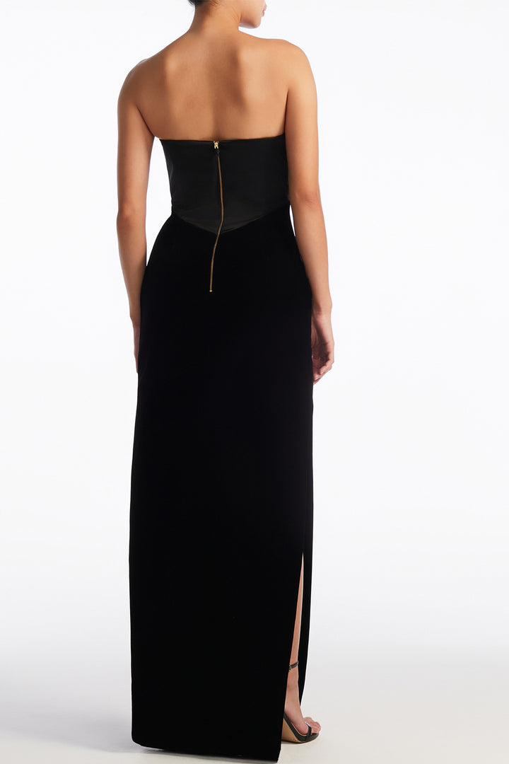 Jewel Embellished Strapless with Column Dress