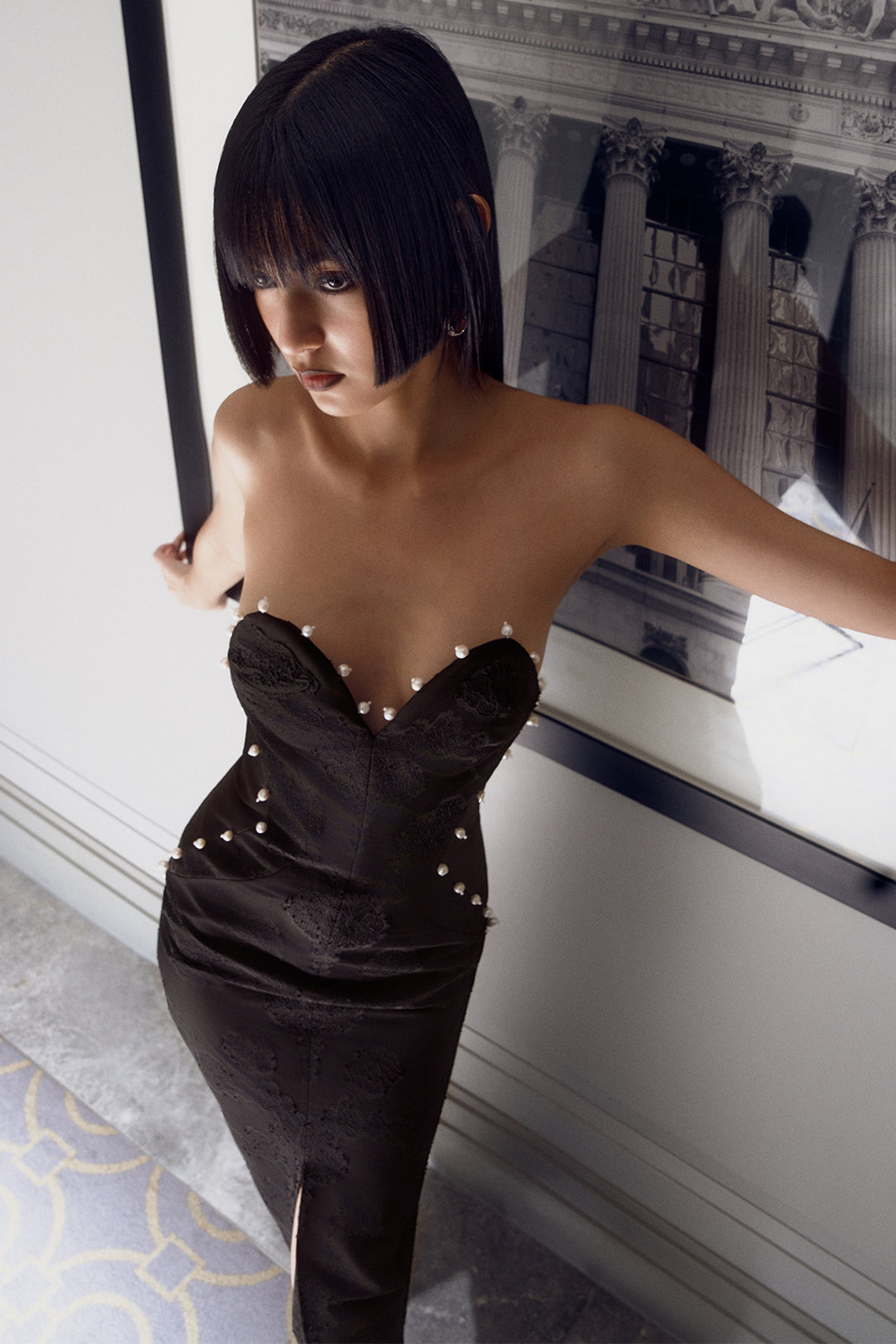 Strapless Sweetheart with Column Long Dress
