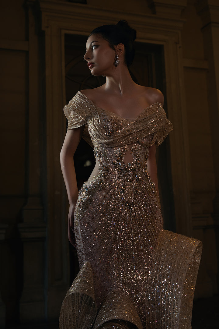 Glittering Crystal Lattice Dress