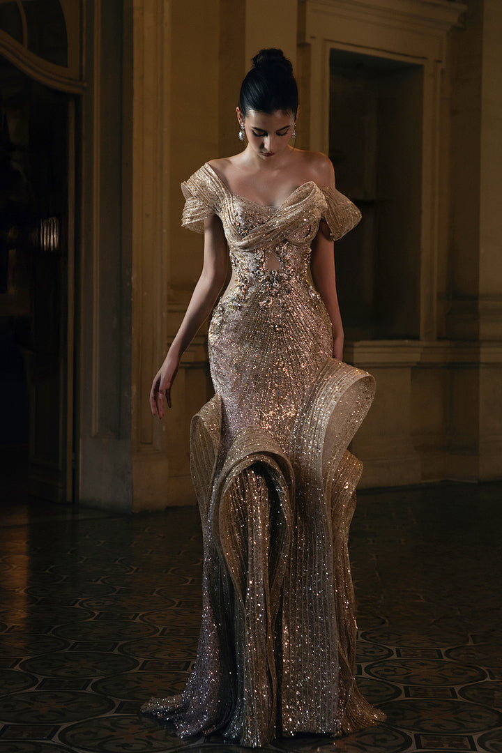 Glittering Crystal Lattice Dress