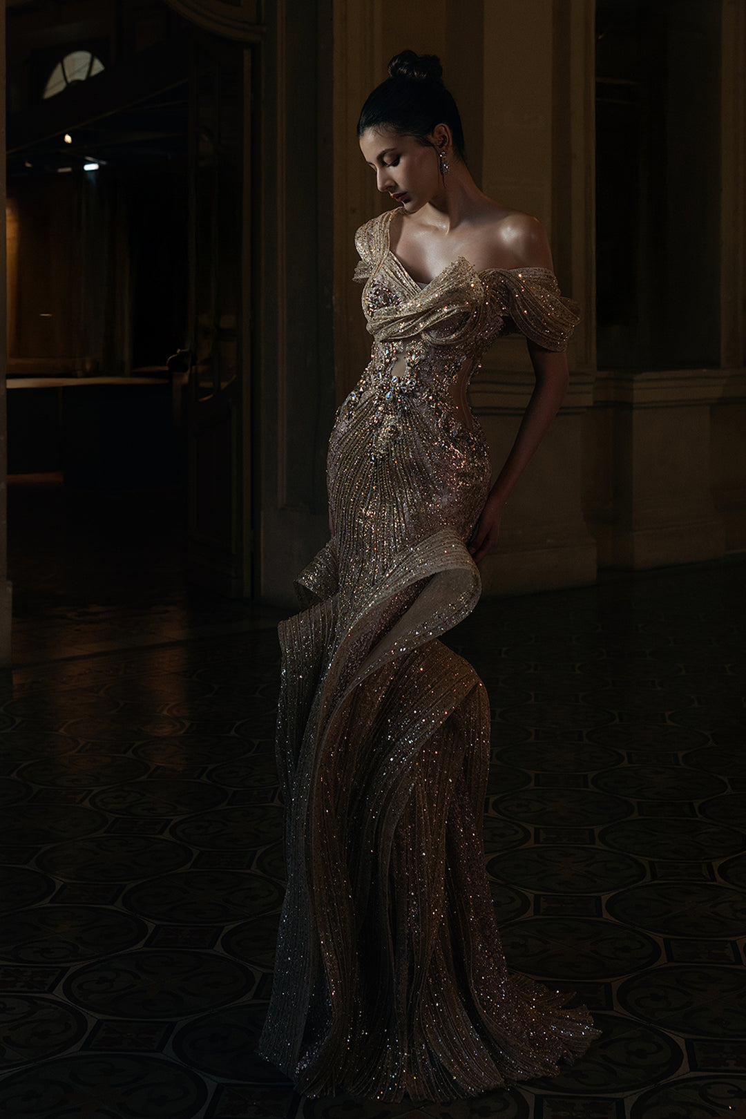 Glittering Crystal Lattice Dress