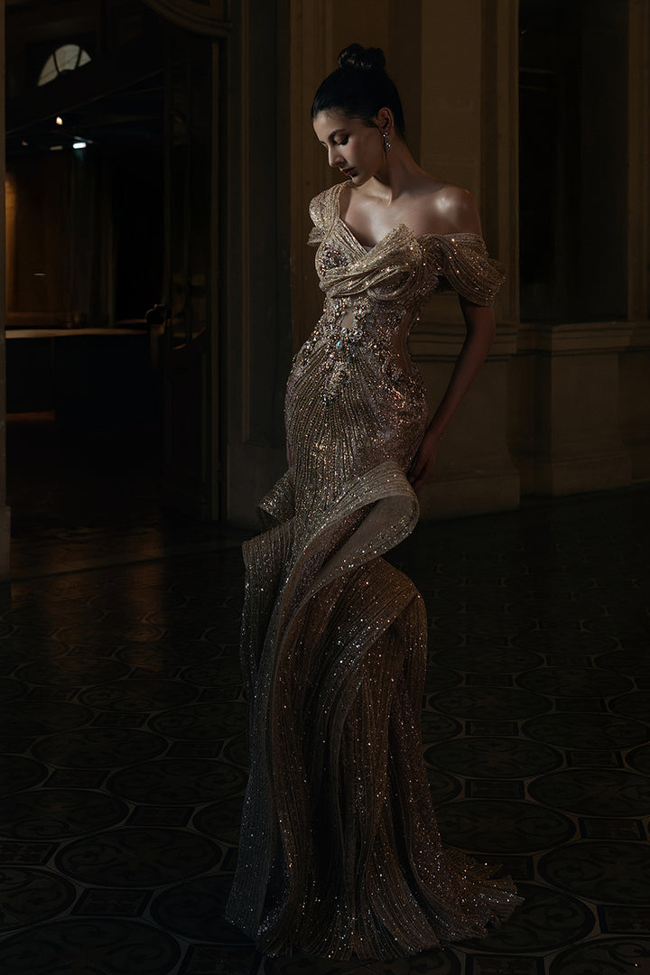 Glittering Crystal Lattice Dress