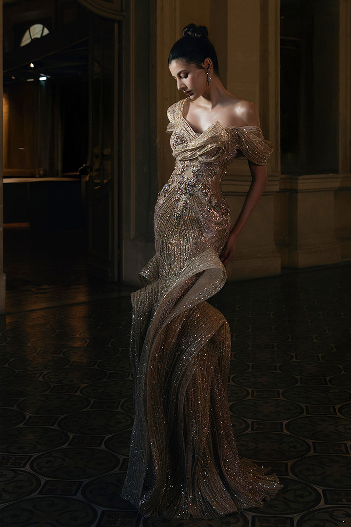 Glittering Crystal Lattice Dress