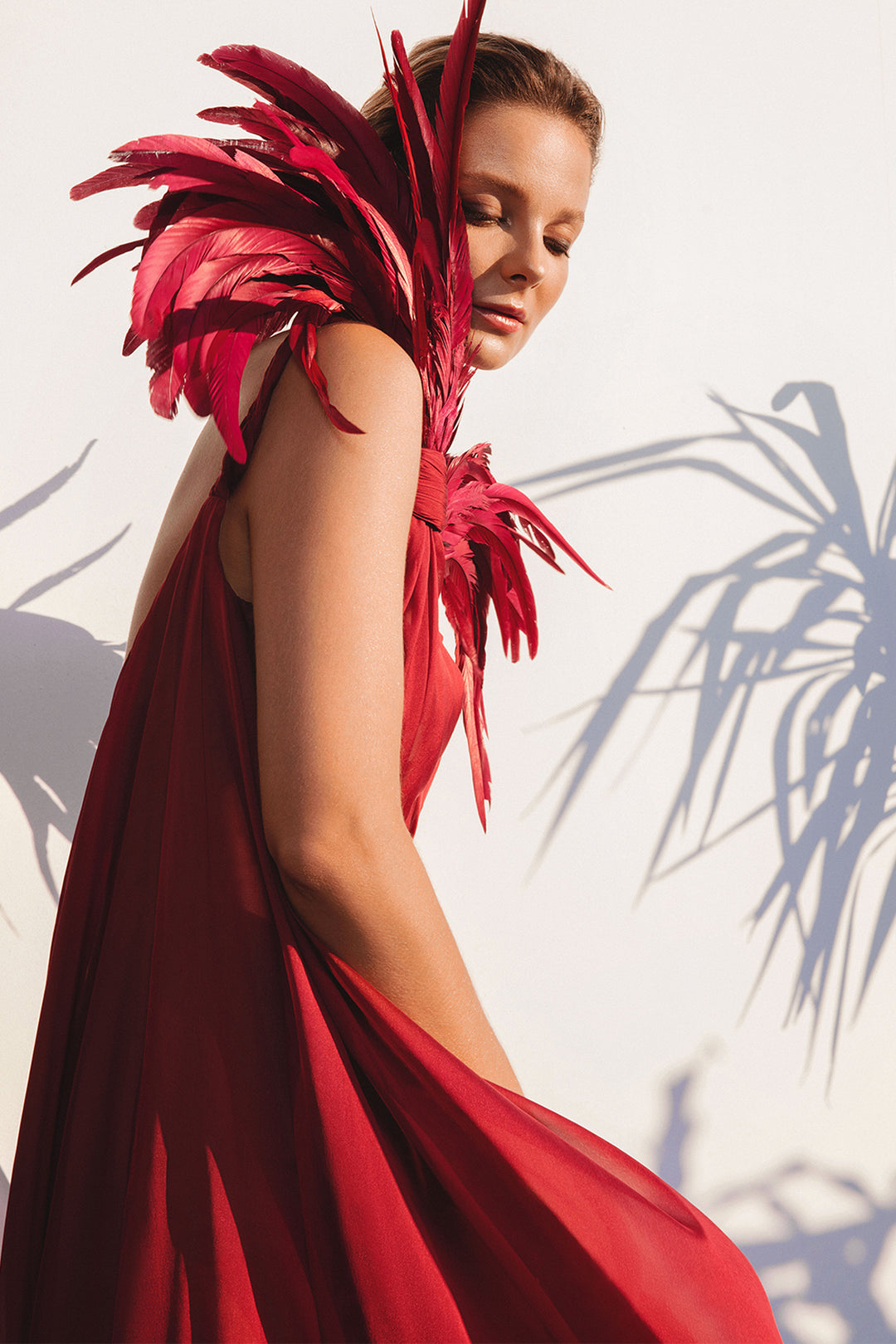V-neck Sleeveless Dress with Cape