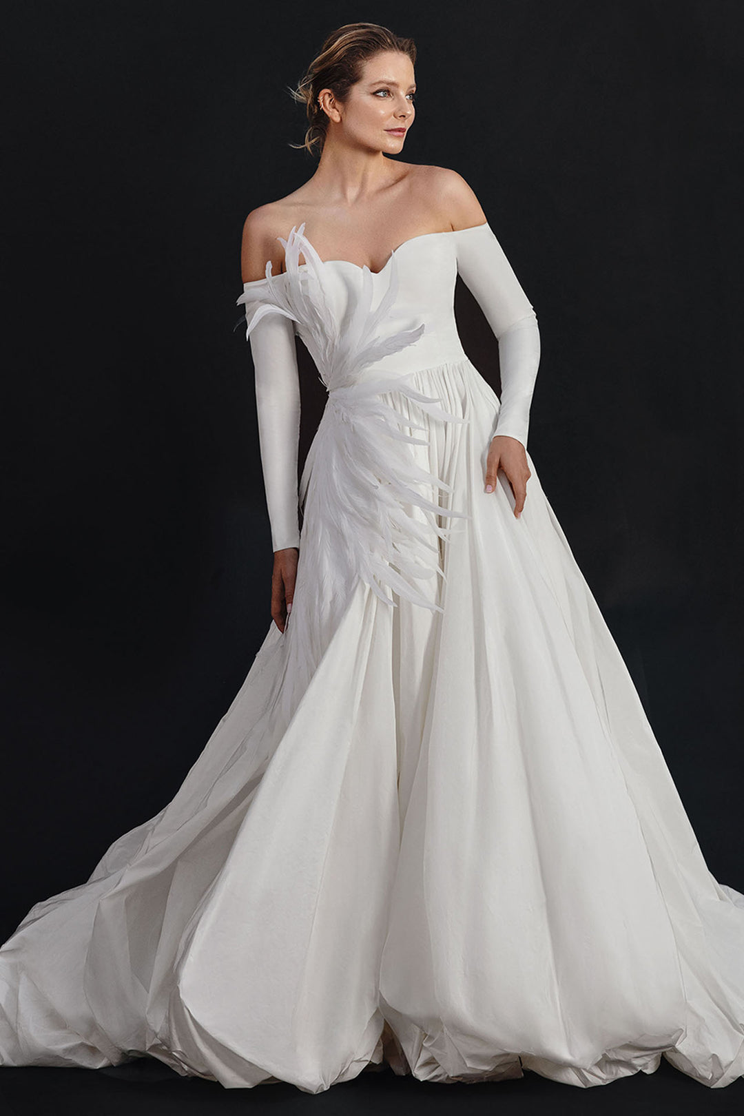 Princess Cut with Off-The-Shoulder Bridal Dress