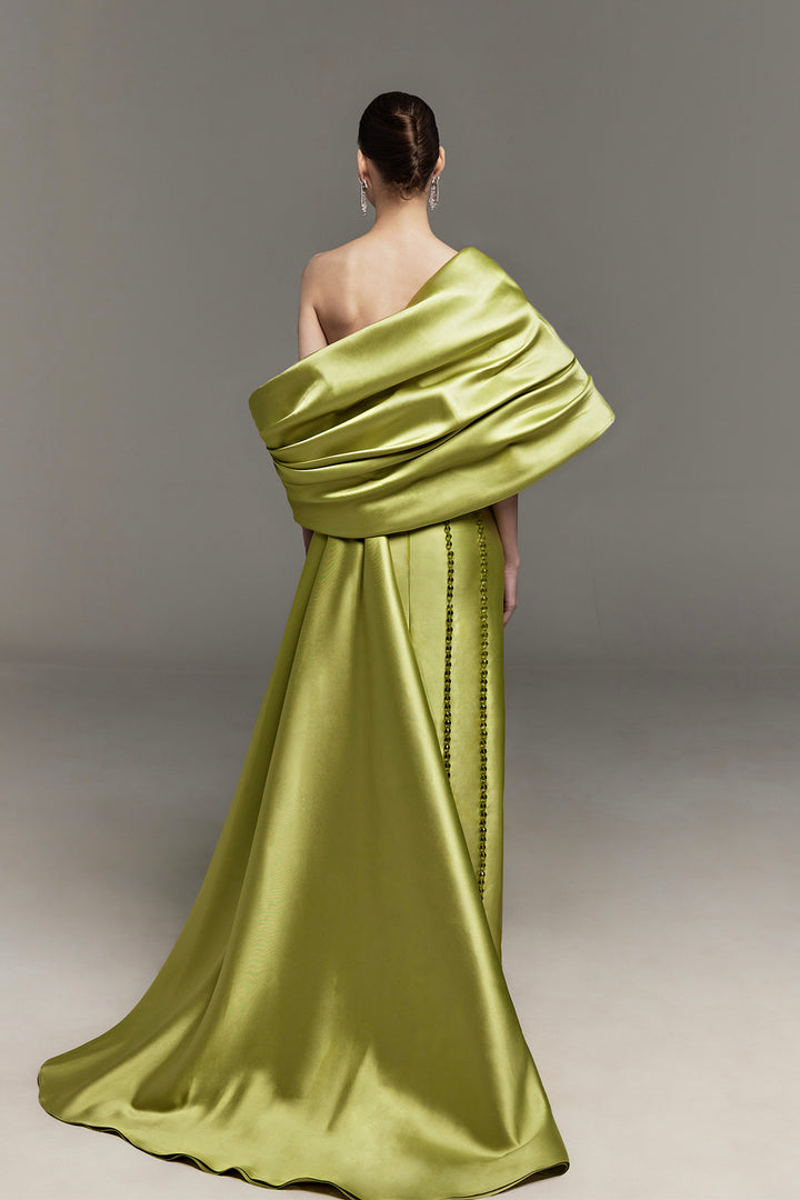 Mikado Dress with Beaded Arc and Capes