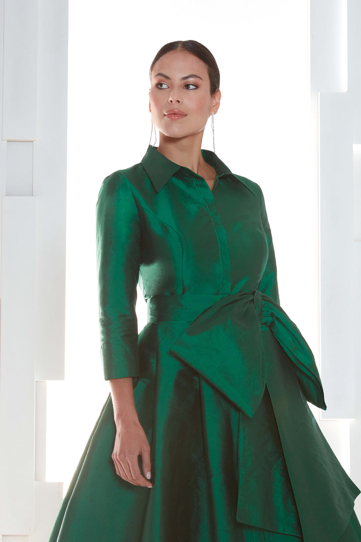 High-Low Skirt Dress with Bow Belt