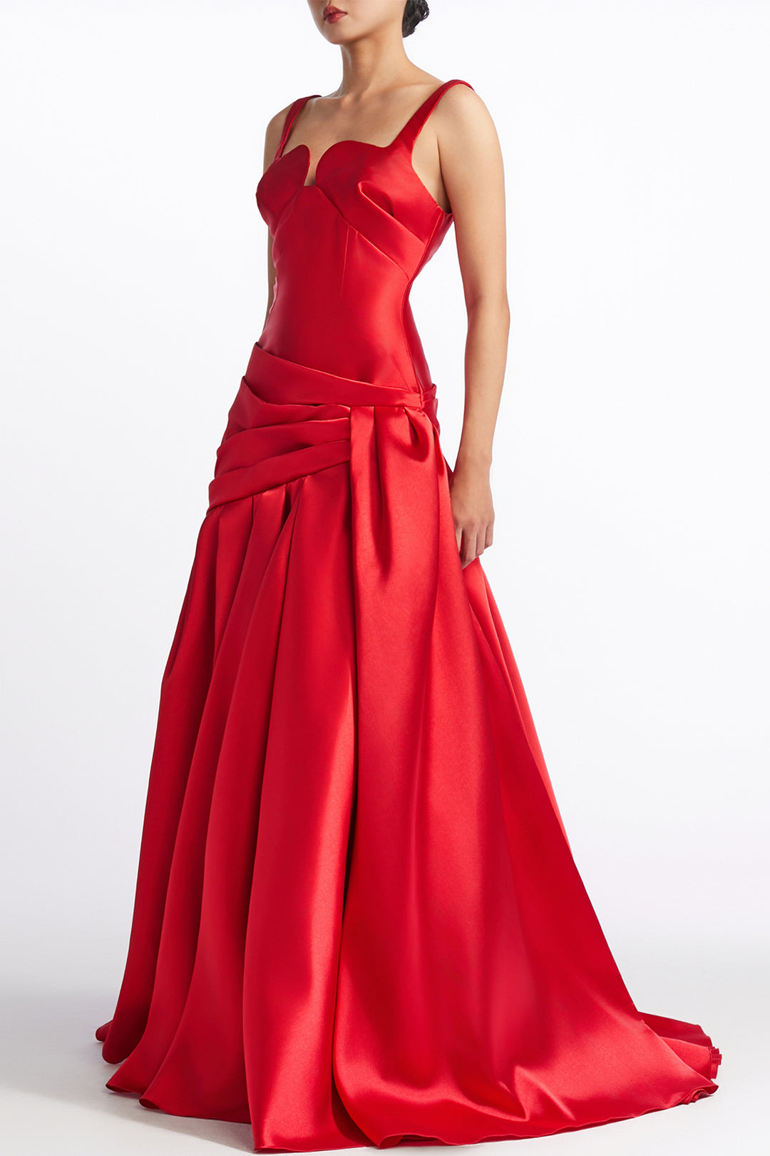 Sculpted Sweetheart Neckline Draped with A-Line Dress