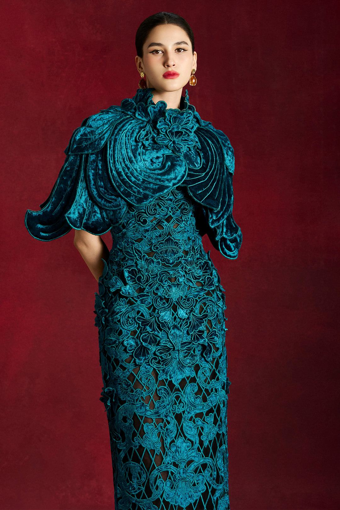 Peony Jade Midi Dress