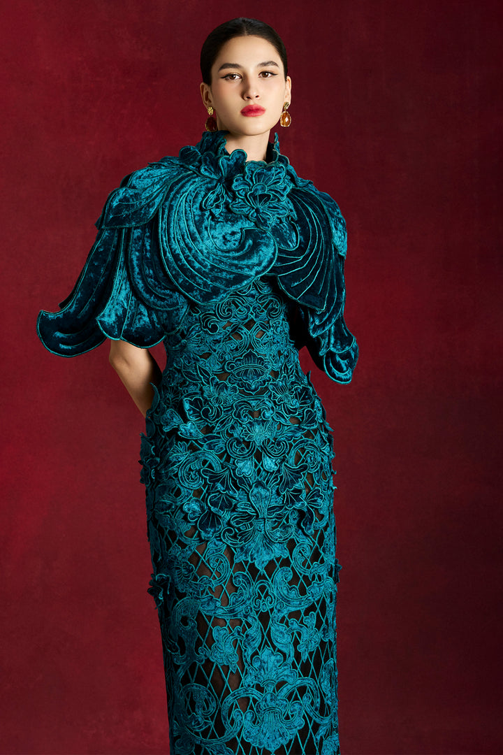 Peony Jade Midi Dress