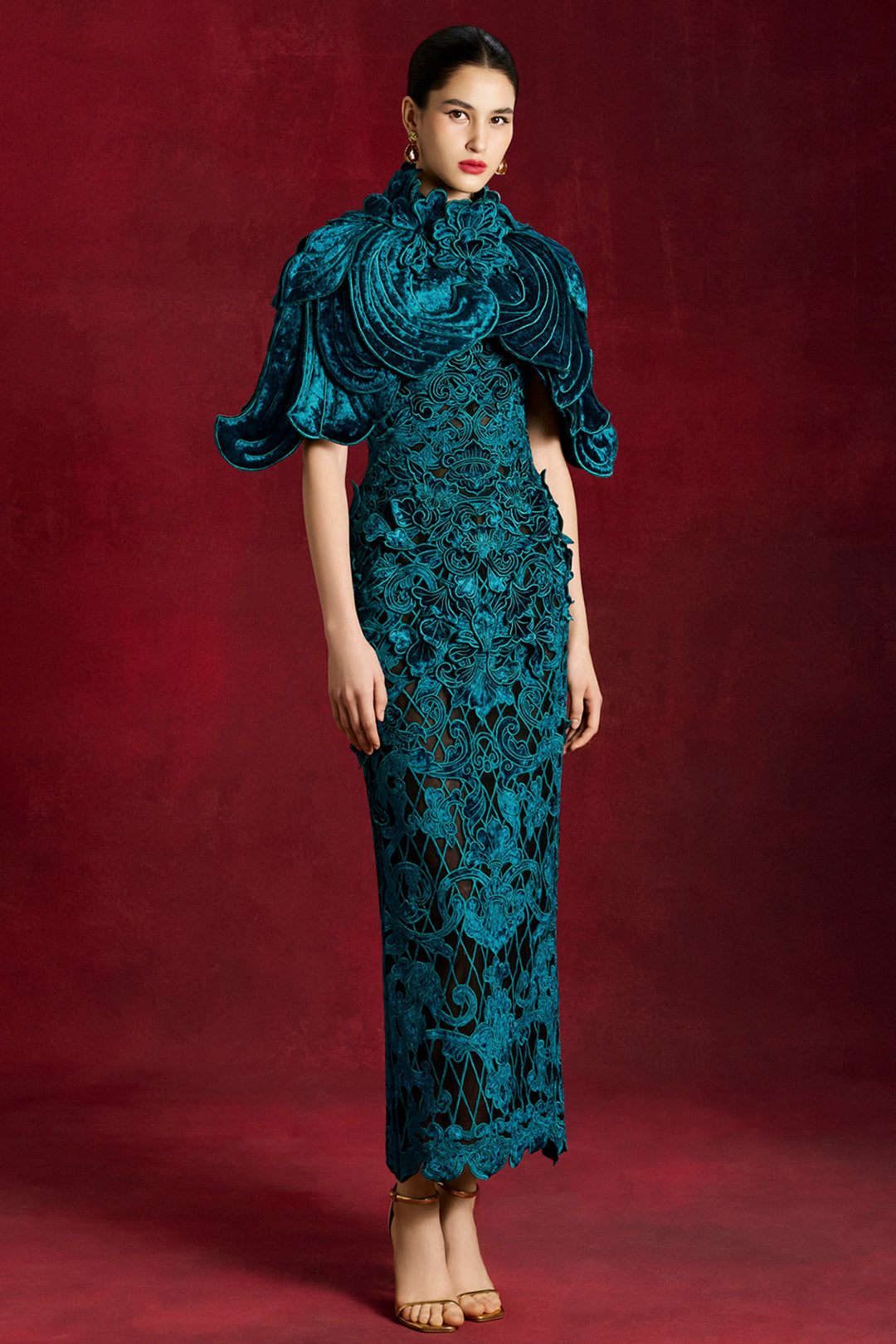Peony Jade Midi Dress