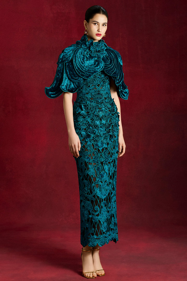 Peony Jade Midi Dress