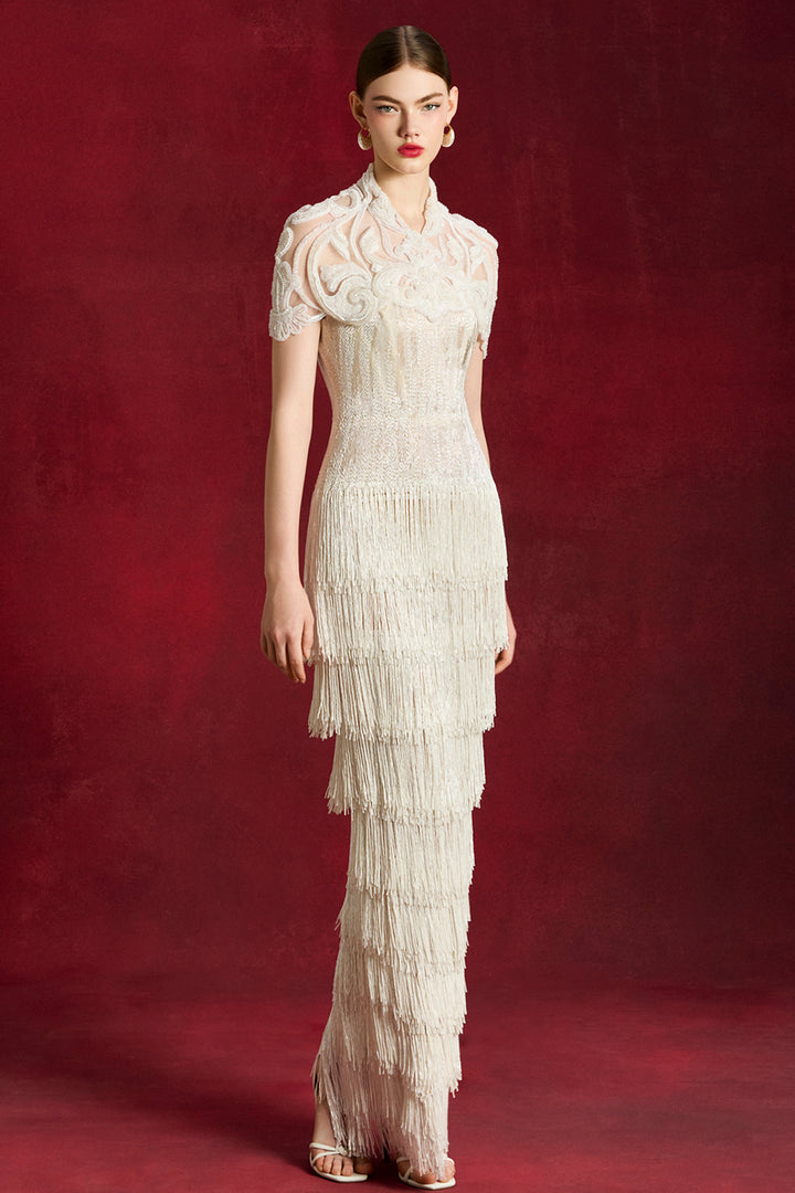 Pearl Flapper Long Dress