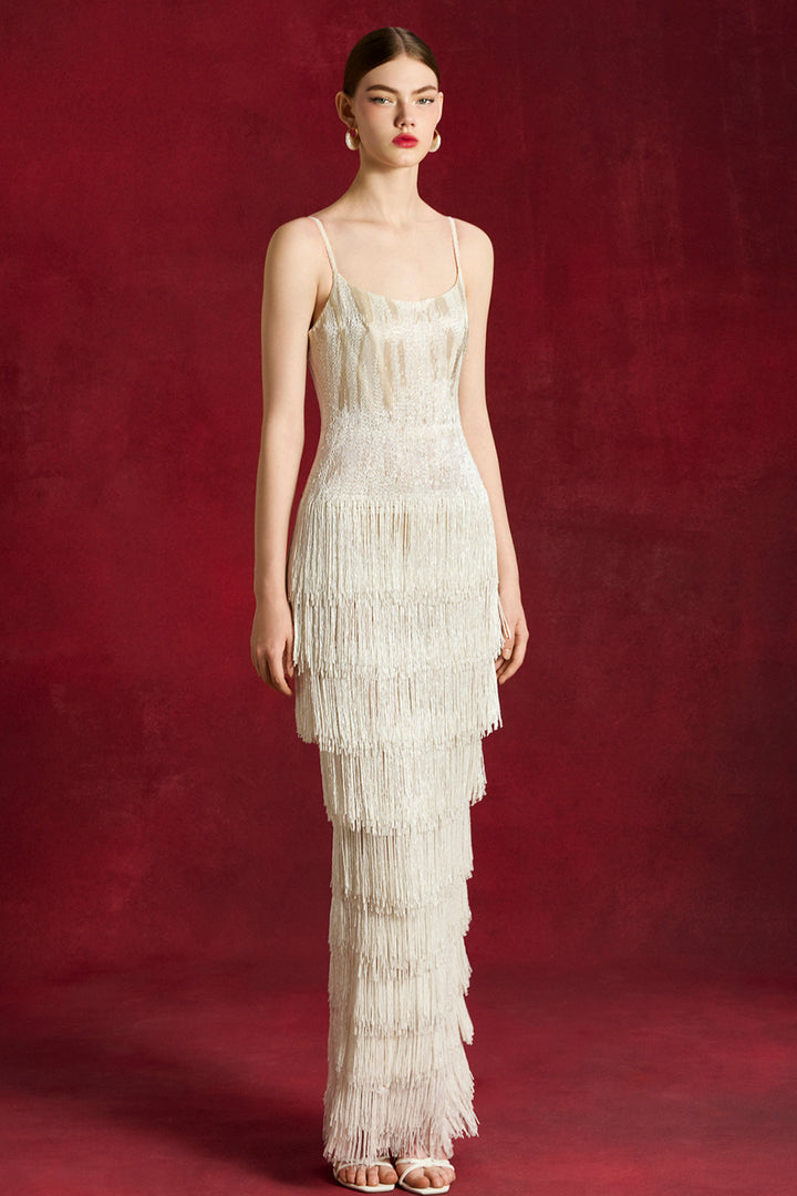 Pearl Flapper Long Dress