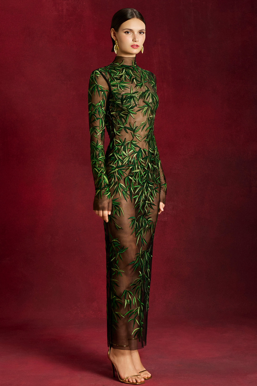 Bamboo Leaf Midi Dress