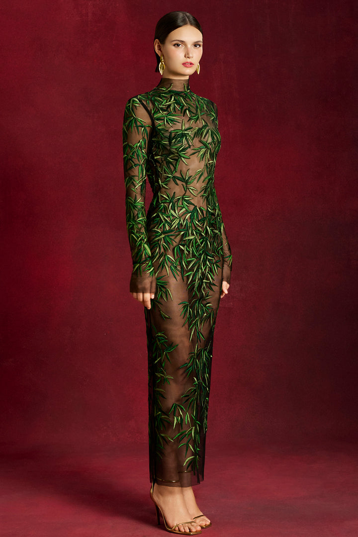 Bamboo Leaf Midi Dress