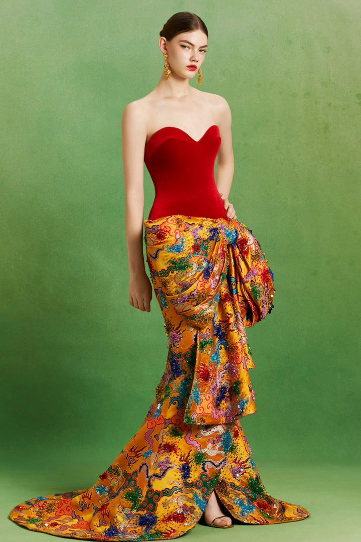 Imperial Bow Long Dress
