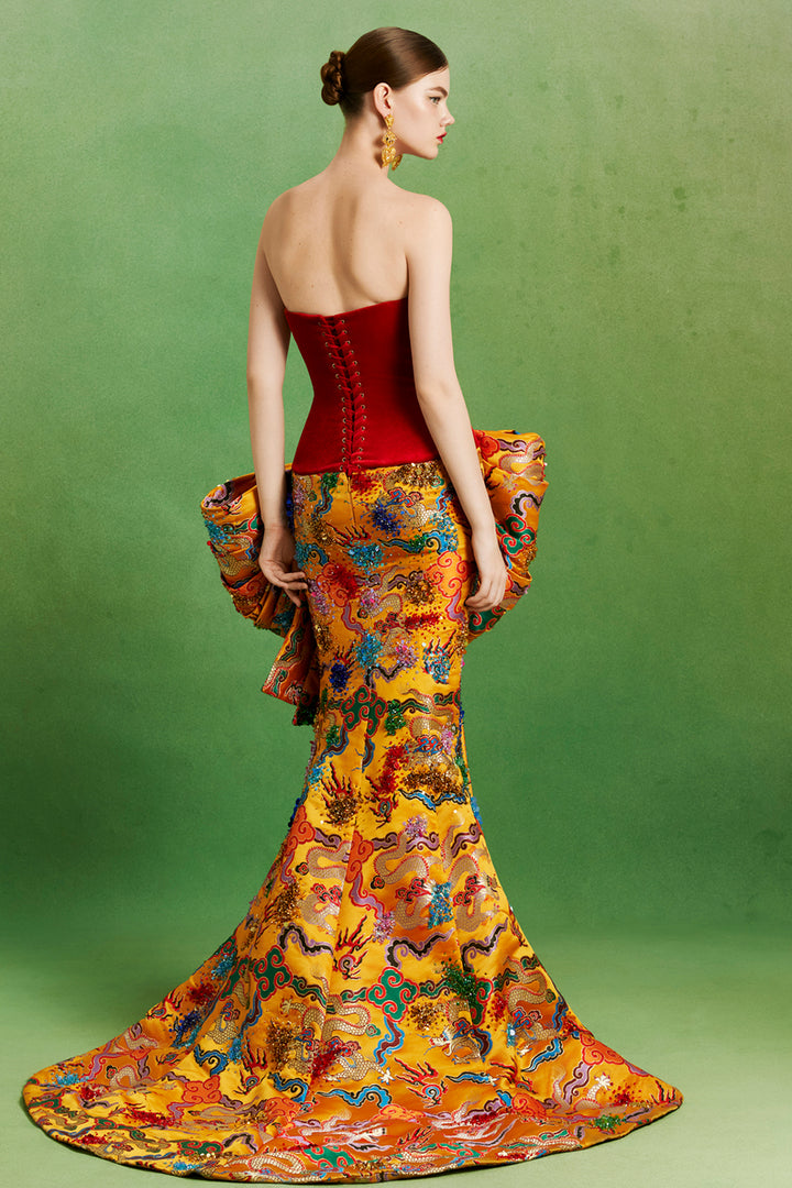 Imperial Bow Long Dress